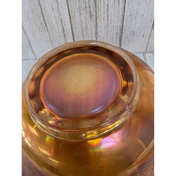 Imperial Carnival Glass Wide Bowl Marigold Salad Bowl 11" Diameter - Picture 5 of 5